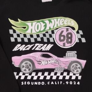 Kids' Black and Pink Race Team Crop Sweater